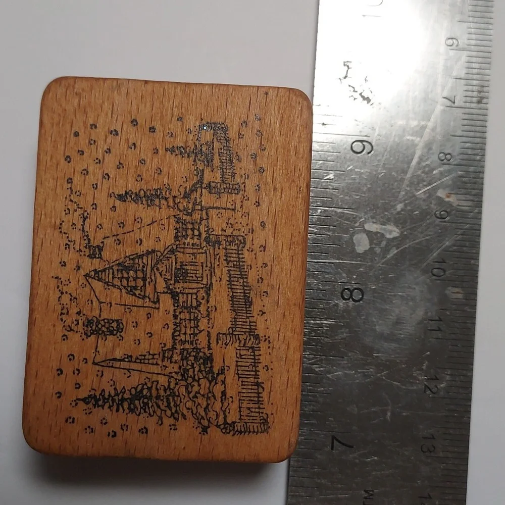 Rubber Stamps Christmas Theme Set Of 10 Holiday Wooden Stamps